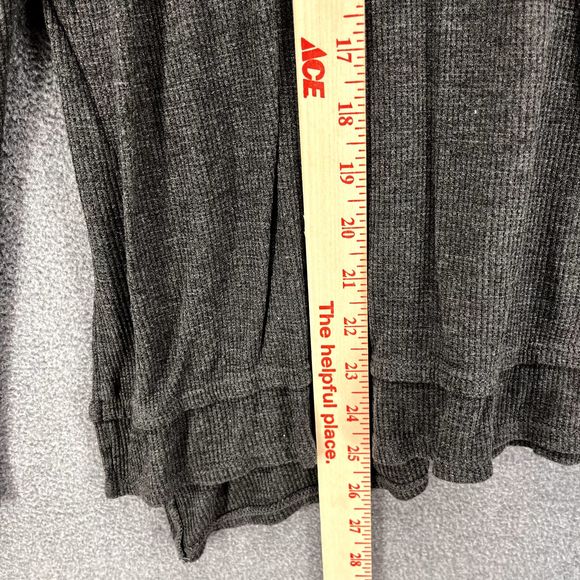 CY Fashion Sweater Womens Medium Gray Pullover tide up front waffle knit relaxed - Picture 12 of 14
